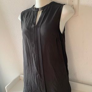 H&M sleeveless gray sheer blouse